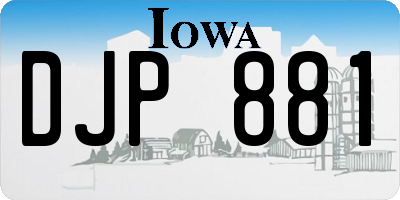 IA license plate DJP881