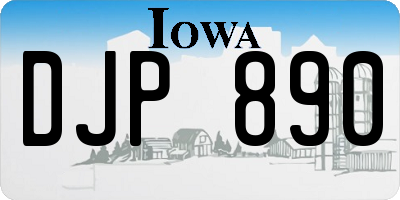 IA license plate DJP890