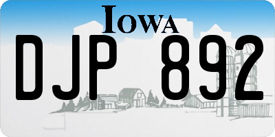 IA license plate DJP892