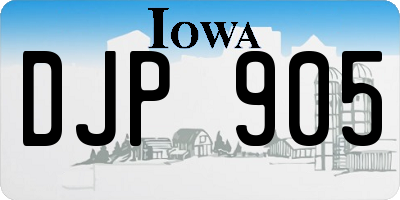 IA license plate DJP905