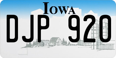 IA license plate DJP920
