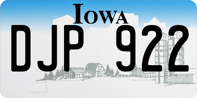 IA license plate DJP922