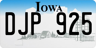 IA license plate DJP925