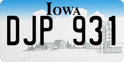 IA license plate DJP931