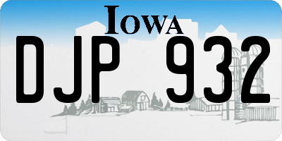 IA license plate DJP932