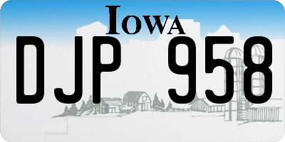IA license plate DJP958