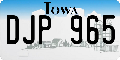 IA license plate DJP965