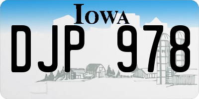 IA license plate DJP978