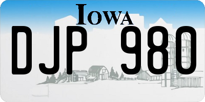 IA license plate DJP980
