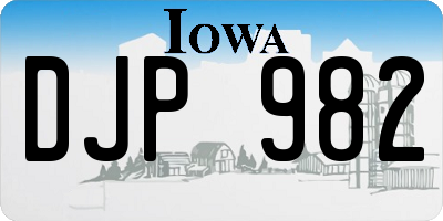 IA license plate DJP982