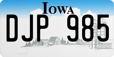 IA license plate DJP985
