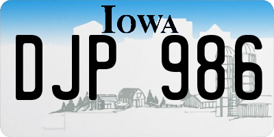 IA license plate DJP986