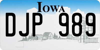 IA license plate DJP989