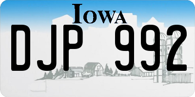 IA license plate DJP992