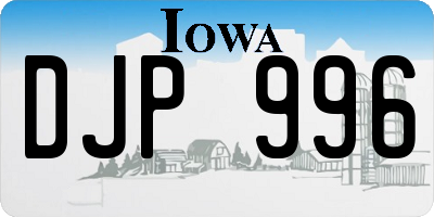 IA license plate DJP996