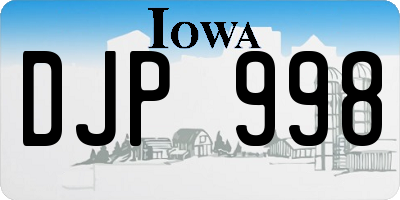 IA license plate DJP998