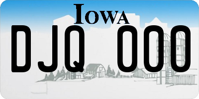 IA license plate DJQ000