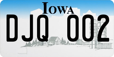 IA license plate DJQ002