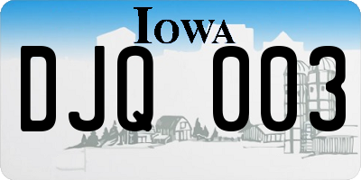 IA license plate DJQ003
