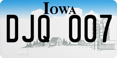 IA license plate DJQ007