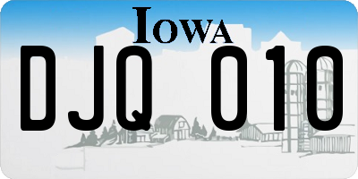 IA license plate DJQ010