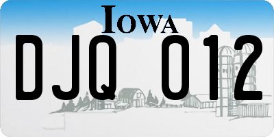 IA license plate DJQ012