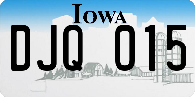 IA license plate DJQ015