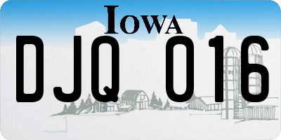 IA license plate DJQ016
