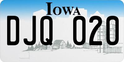 IA license plate DJQ020