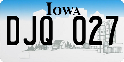 IA license plate DJQ027