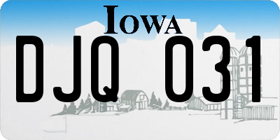 IA license plate DJQ031