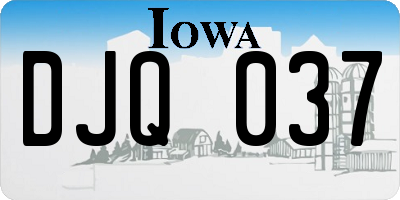 IA license plate DJQ037