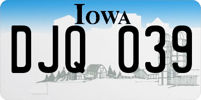 IA license plate DJQ039