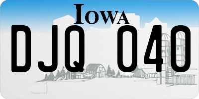 IA license plate DJQ040