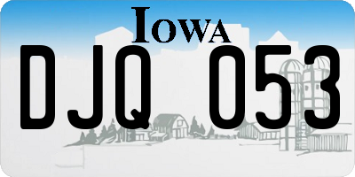 IA license plate DJQ053