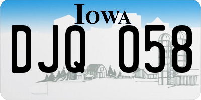 IA license plate DJQ058