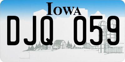 IA license plate DJQ059