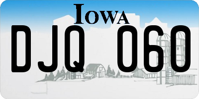 IA license plate DJQ060