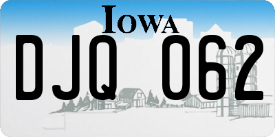 IA license plate DJQ062