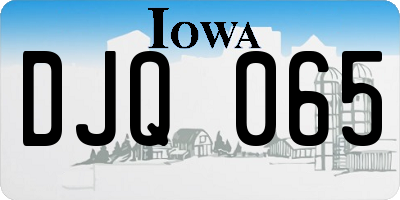 IA license plate DJQ065