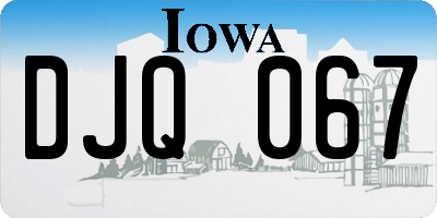 IA license plate DJQ067