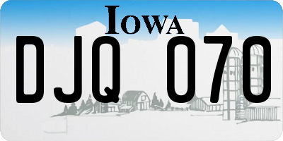 IA license plate DJQ070