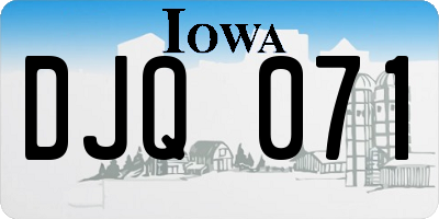 IA license plate DJQ071