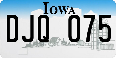 IA license plate DJQ075
