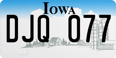 IA license plate DJQ077