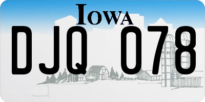 IA license plate DJQ078