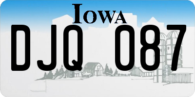 IA license plate DJQ087