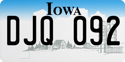 IA license plate DJQ092