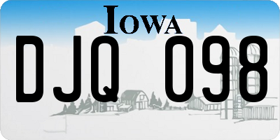 IA license plate DJQ098