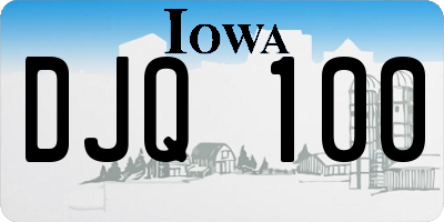 IA license plate DJQ100